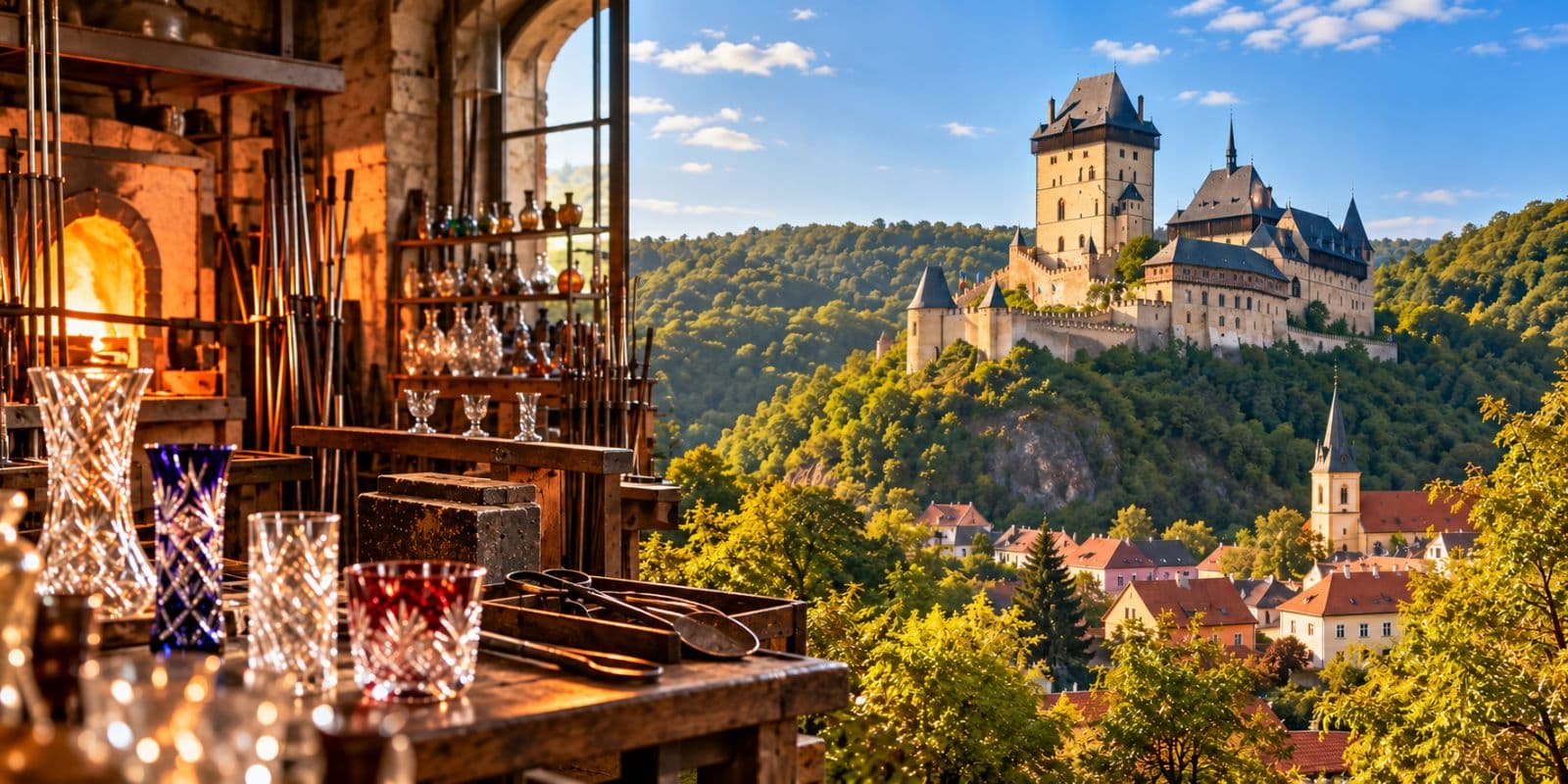 波希米亞水晶工藝 × 卡爾什泰因城堡私人一日遊| Crystal Glassworks & Karlštejn Castle Private Day Tour|最多6人